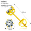 Platonic 18 K Gold Plated Round Moissanite Stud Earrings; 1 ct / pair