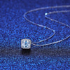 Platonic 1 ct Timeless Brilliance Asscher Cut Silver Moissanite Pendant and 1 ct Earrings with GRA Certificate; D VVS1