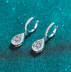 Platonic 2 ct GRA certified Pear Shaped Moissanite 925 Sterling Silver Stud Earrings