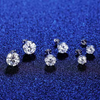 Platonic 1-4 ct Hexagonal Moissanite Stud Earrings