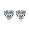 Platonic 2 ct Heart Spark Moissanite Stud Earrings D/VVS1; Sterling Silver; GRA Certified