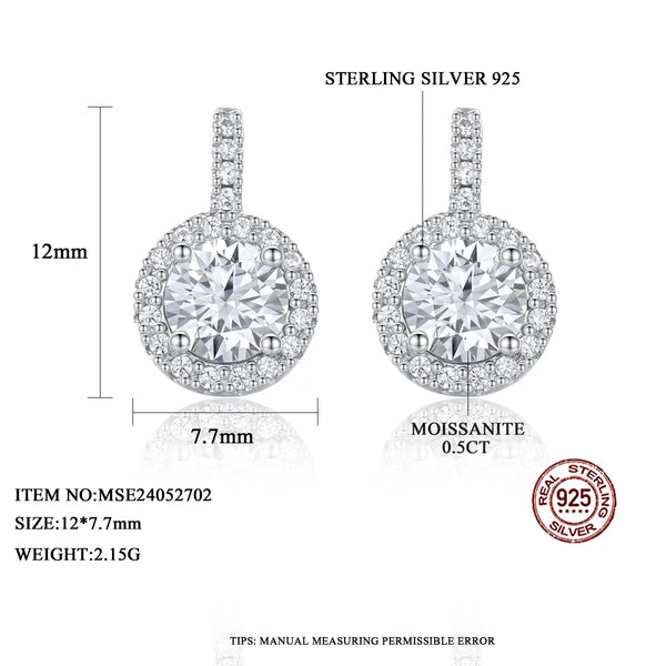 Platonic 1 ct Round Sparke & Shine Moissanite Drops