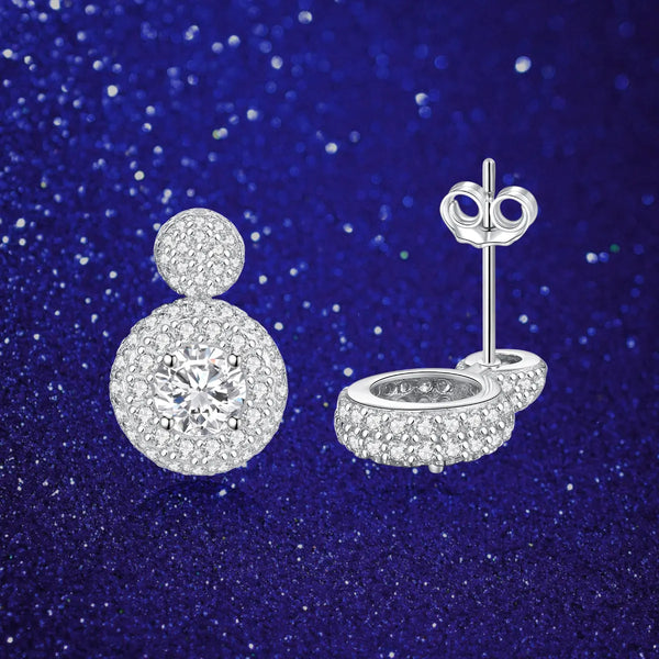 Platonic 1 ct Elegant Moissanite Drop Earrings