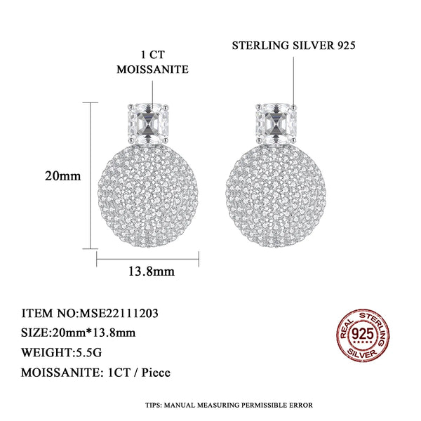 Platonic 2 ct Asscher Cut Drop Moissanite Earrings