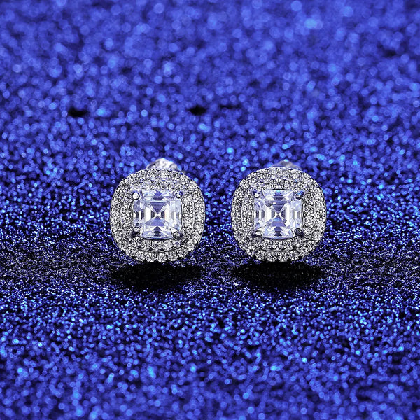 Platonic 1 ct Round Glamour Moissanite Stud Earrings