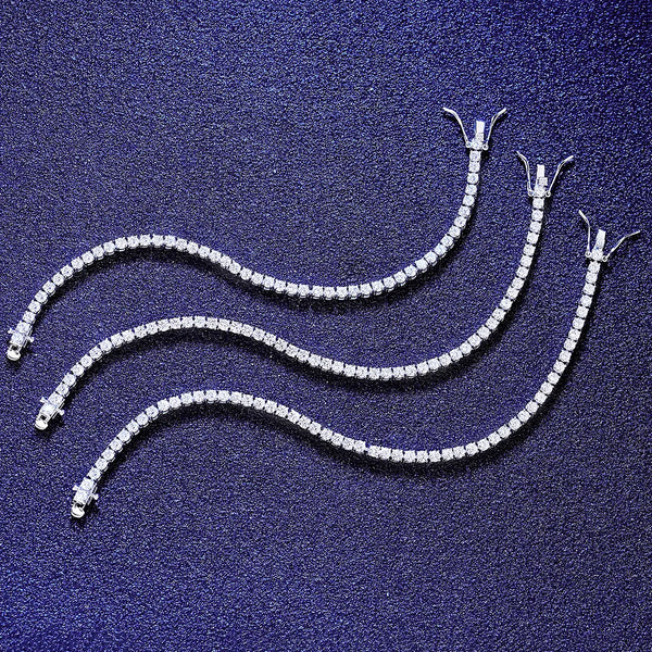 Platonic 3 mm Femme Iced 925 Sterling Silver Tennis Moissanite Bracelet