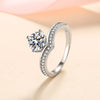 Platonic 1 ct Luxury Round Adjustable Moissanite Ring; Sterling Silver; GRA Certified; D VVS1