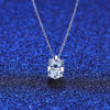 Platonic 1.2 ct SparkleOval Charm Moissanite Necklace in Sterling Silver; D VVS1
