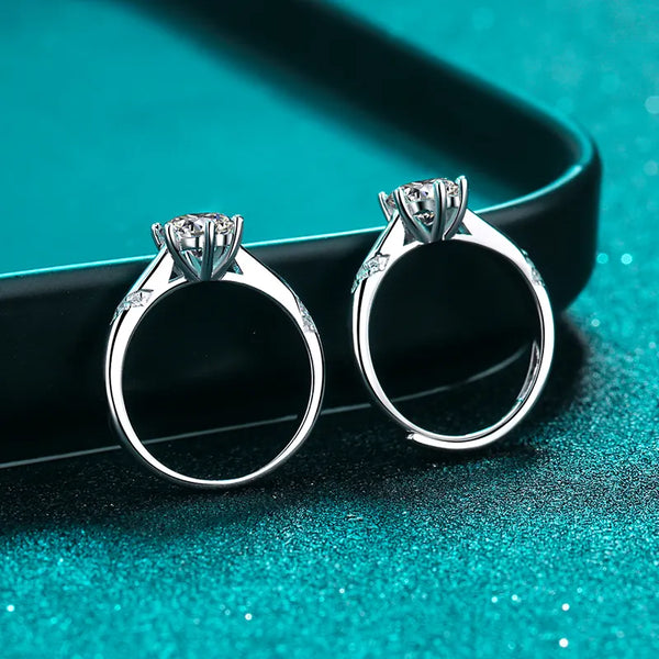 Platonic 1 - 2 ct Twinkle Vortex Moissanite Sterling Silver Ring; GRA Certified