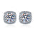Platonic 2 ct / pair Starlight Squared Halo Bliss Solitaire Studs Moissanite Earrings; Sterling Silver; GRA Certified; D VVS1