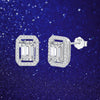 Platonic 1.2 ct Emerald Cut Moissanite Halo Studs