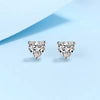 Platonic 2 ct Heart Spark Moissanite Stud Earrings D/VVS1; Sterling Silver; GRA Certified