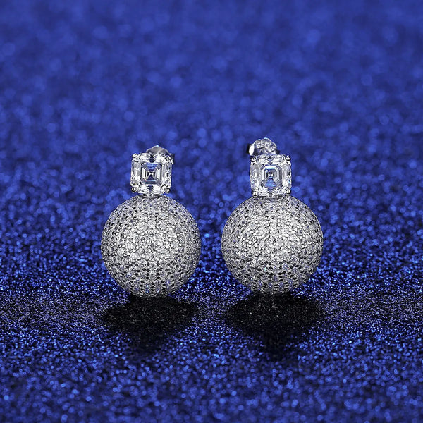 Platonic 2 ct Asscher Cut Drop Moissanite Earrings