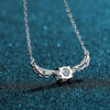 Platonic 0.5 ct Celestial Wings Moissanite Pendant with Free Chain