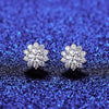 Platonic 1 ct Flower Round Halo Cut Moissanite Studs