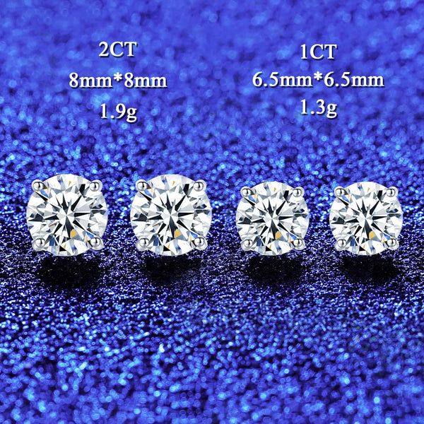 Platonic 2-4 ct Round Moissanite Studs
