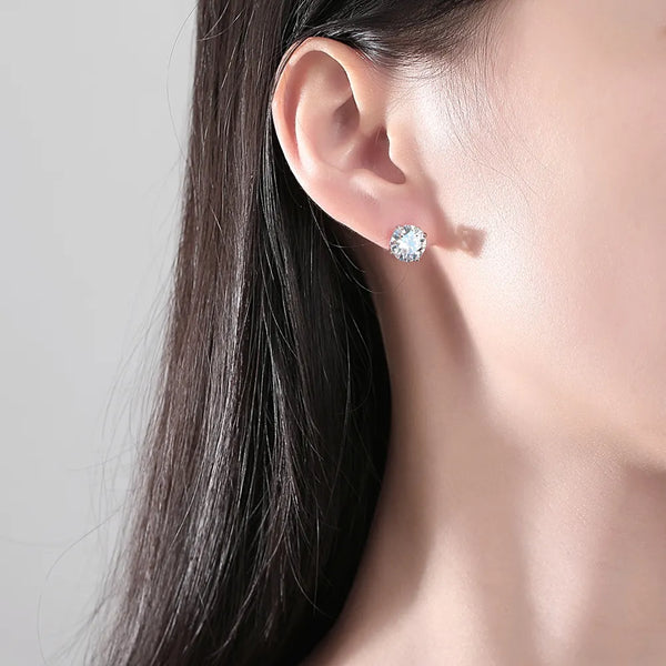 Platonic 2-4 ct Round Moissanite Studs