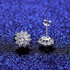 Platonic 1 ct Flower Round Halo Cut Moissanite Studs