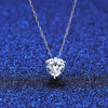 Platonic 1 ct Heart of Radiance Silver Moissanite Pendant Necklace