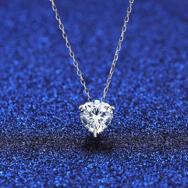 Platonic Heart of Radiance Moissanite Pendant Set with Earrings