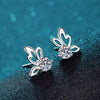 Platonic 1 ct / pair Butterfly Moissanite Earrings GRA Certified D VVS1; Round Cut; Sterling Silver