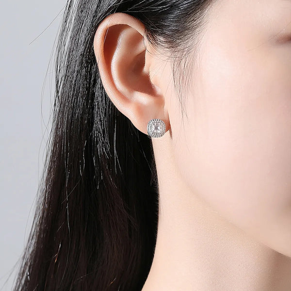 Platonic 1 ct Round Glamour Moissanite Stud Earrings