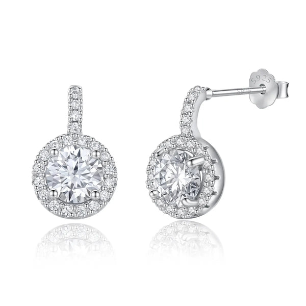 Platonic 1 ct Round Sparke & Shine Moissanite Drops