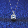 Platonic GRA Certified Starlit Glamour Round Cut Silver 1ct Moissanite Pendant Set with 1ct Earrings