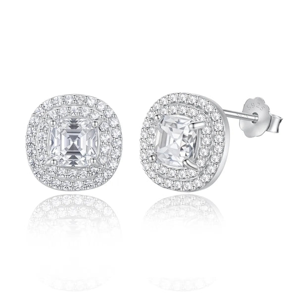 Platonic 1 ct Round Glamour Moissanite Stud Earrings