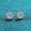Platonic 0.5 - 1 ct Eclipse Moissanite Halo Stud Earring - Single Piece