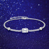 Platonic 1 ct Emerald Cut Bling Woman Adjustable Link Moissanite Bracelet