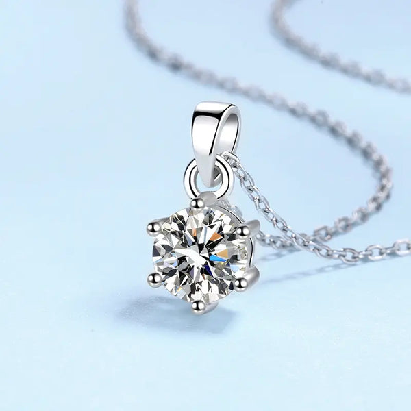 Platonic 1 - 2 ct Eternal Spark Sterling Silver Moissanite Pendant