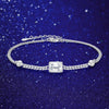 Platonic1 ct Emerald Cut 925 Sterling Silver Moissanite Adjustable Bracelet