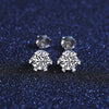 Platonic 1 ct Heart Flare Sparkle Moissanite Stud Earrings
