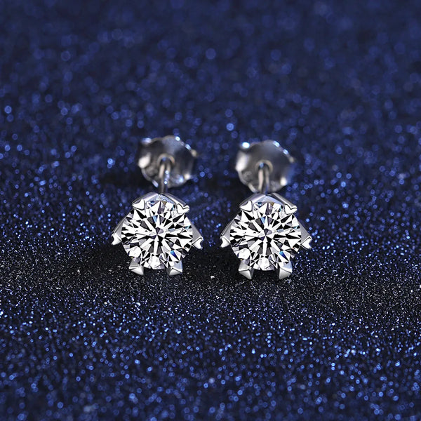 Platonic 1 ct Heart Flare Sparkle Moissanite Stud Earrings