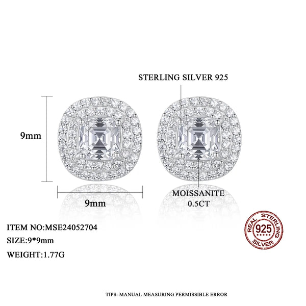 Platonic 1 ct Round Glamour Moissanite Stud Earrings