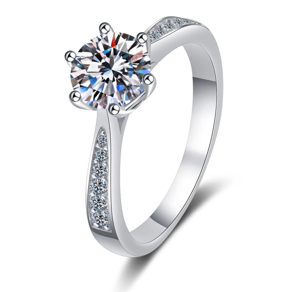 Platonic 1 ct Starlight Whisper Moissanite Sterling Silver Ring