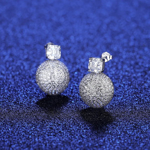 Platonic 2 ct Asscher Cut Drop Moissanite Earrings