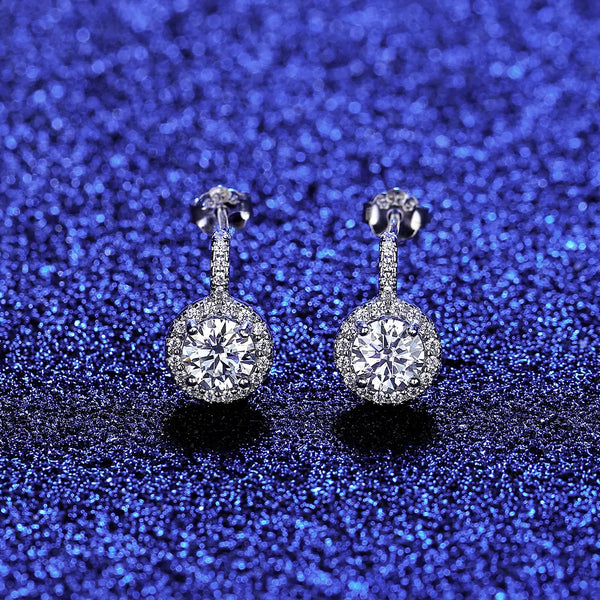 Platonic 1 ct Round Sparke & Shine Moissanite Drops