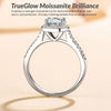 Platonic Beatrice Solitaire Moissanite Ring in Sterling Silver with Platinum Coating