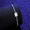 Platonic1 ct Emerald Cut 925 Sterling Silver Moissanite Adjustable Bracelet