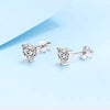 Platonic 2 ct Heart Spark Moissanite Stud Earrings D/VVS1; Sterling Silver; GRA Certified