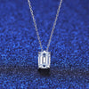 Platonic 1 ct RadiantEdge Moissanite Necklace; Sterling Silver Glow; D VVS1