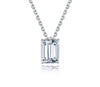 Platonic 1 ct RadiantEdge Moissanite Necklace; Sterling Silver Glow; D VVS1