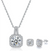 Platonic GRA Certified Starlit Glamour Round Cut Silver 1ct Moissanite Pendant Set with 1ct Earrings