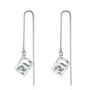Platonic 2 ct / pair Twilight Glimmers Moissanite Threader Earrings; GRA Certified; D VVS1