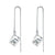 Platonic 2 ct / pair Twilight Glimmers Moissanite Threader Earrings; GRA Certified; D VVS1