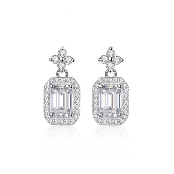 Platonic 1.2 ct Classic Emerald Moissanite Stud Earrings