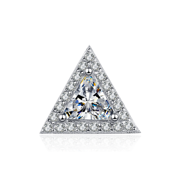 Platonic 0.5 ct Single Piece Trisparkle Radiance Moissanite Stud Earrings for Men; GRA Certified; D VVS1