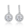 Platonic 1 ct Round Stardust Halo Moissanite Earrings